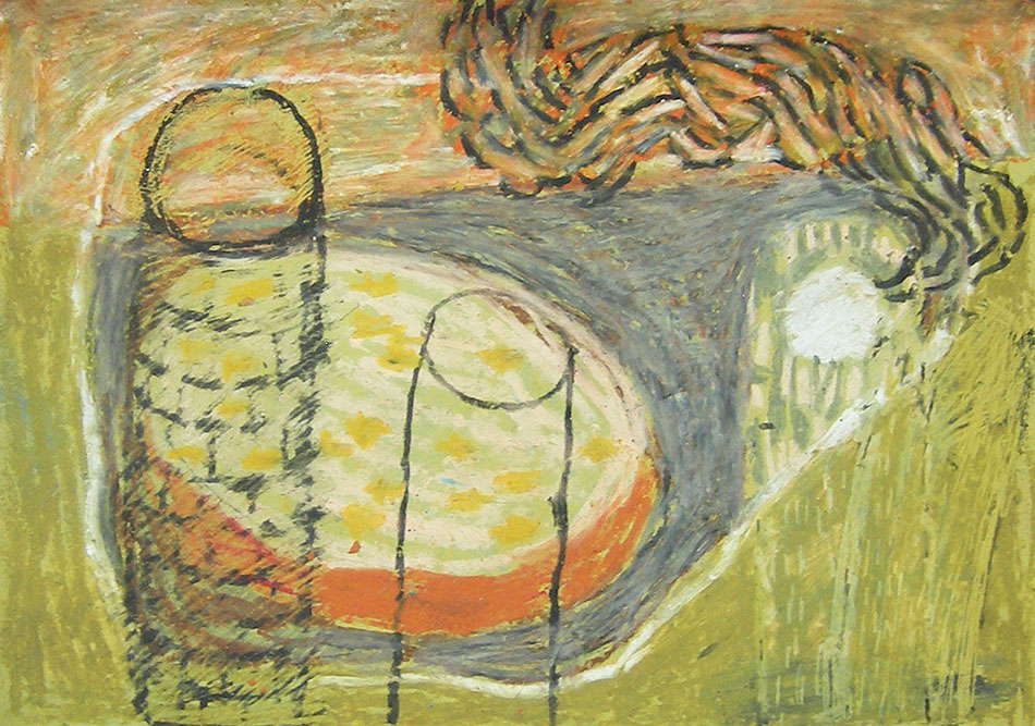 Marginalia XII. Oil and oil pastel on paper. 15 x 21 cm. 2008